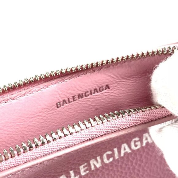 BALENCIAGA 637130 Card Case Business Card Holder Pass Case Leather pink - Picture 3 of 9